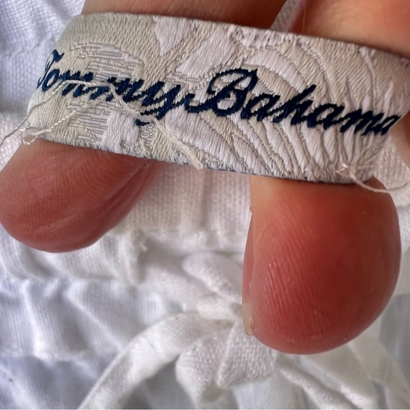 TOMMY BAHAMA LINEN DRAWSTRING BEACHY WIDE LEG WHITE PANTS SIZE XL - Picture 5 of 6
